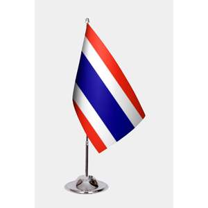 Custom Thailand Desk <b>Flag</b> 3x5ft Pennant Style Digital Printing on Nylon Polyester Aluminum <b>Pole</b> Metal Material Custom Logo - Product Image 1