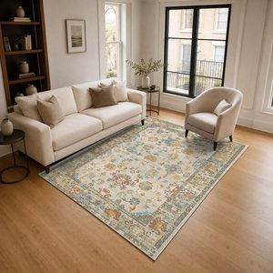 Tapis de salon en chenille antidérapant, imprimé numériquement, motif abstrait moderne, couleur terre cuite dorée, lavable en machine, vente en gros, modèle LXDP-0074 de RUGS DEPOT - Product Image 2