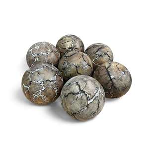 Boules décoratives en bois style rustique campagnard pour la décoration intérieure, ornements de table, centre de table primitif pour ferme - Product Image 1