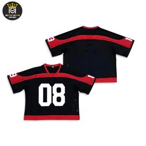 Camiseta profesional con estampado de sublimación de malla y hombro caído, ropa de calle, Camiseta de algodón 100% de malla personalizada de fútbol para hombres, ajuste holgado - Product Image 1