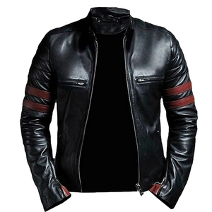 Blouson en cuir de mouton véritable Blouson en cuir de moto pour hommes Blouson en cuir multicolore pour hommes - Product Image 1