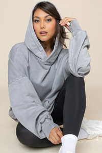 Sudadera con Capucha de Invierno para Mujer, Estilo Urbano, con Detalles en las Mangas con Acabado Lavado a la Piedra y Sudaderas Personalizadas al por Mayor, 100% Algodón Grueso - Product Image 5