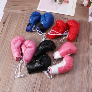 จี้ถุงมือมวยหนังสีดำ/ สีฟ้า/ชมพู/ชมพูขาว/แดงมินิของขวัญ