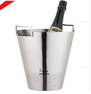 Refroidisseur de vin de seau à glace d'acier inoxydable en métal de forme ronde de qualité supérieure pour le restaurant et le bar d'hôtel - Product Image 4