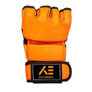KATBROS MMA Gloves Half Finger PU Leather for Closure Orange Waterproof Non-Slip for Martial Arts Outdoor Adults - Product Image 2
