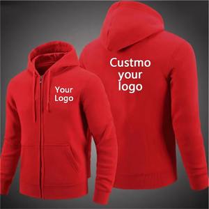 เสื้อมีฮู้ดมีซิปสำหรับผู้ชายสไตล์ฮาราจูกุเสื้อแนวสตรีทปรับแต่งได้พร้อมรูปถ่ายลายฮิปฮอปสีทึบ - Product Image 1