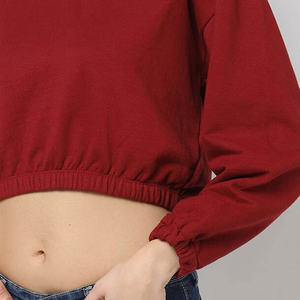 Sudadera con capucha superior corta personalizada OEM de fábrica al por mayor con cordón de tela transpirable sudaderas con capucha transpirables antiarrugas mujer 2026 - Product Image 5