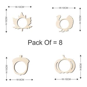 Servilletero de madera de hoja de calabaza y gallina Premium para decoración de mesa invitado personalizado para decoración de mesa perfecta Impresione a su invitado - Product Image 2