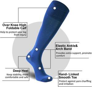 Breathable Mens Sport <b>Socks</b> <b>for</b> Football Soccer <b>Gym</b> Custom Design Snagging Resistance Spandex / Polyester Athletic <b>Socks</b> - Product Image 5