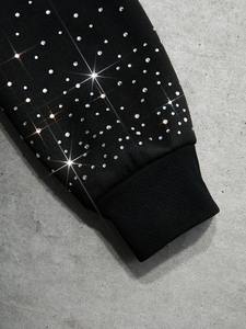 Sudadera de Mujer con Mangas de Pedrería, Lavado Ácido Brillante, Jacquard, 480GSM, Felpa de Algodón Premium, Estilo Vintage Urbano, Cuello Redondo, Personalizable - Product Image 4