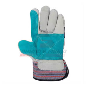 Guantes de seguridad de cuero para construcción Guantes de seguridad de cuero transpirables baratos al por mayor - Product Image 4