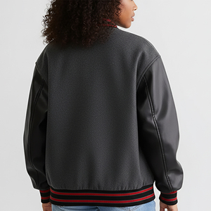 Chaqueta Universitaria de Cuero de Talla Grande, Personalizable, a la Moda, Transpirable, Resistente al Viento, Venta al Por Mayor - Product Image 5