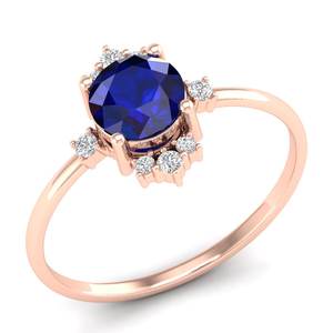 Anillos de Plata de Ley 925 con Zafiro Azul de Corte Redondo de 0.84 Ct, Diseño Más Reciente de REYES, Joyería Preciosa de Moissanita al por Mayor - Product Image 2