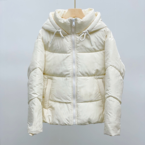 OEM logotipo personalizado invierno mujer recortada acolchado Puffer abrigos chaqueta personalizada de manga larga con capucha abrigo Casual chaquetas de mujer prendas de vestir exteriores - Product Image 5