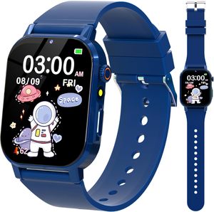 Montre connectée pour enfants garçons de 4 à 12 ans, <span class=keywords><strong>32</strong></span> jeux de puzzle, 12/24 heures, caméra HD, écran tactile, vidéo, musique, alarme, podomètre, livre audio, lampe de poche - Product Image 1