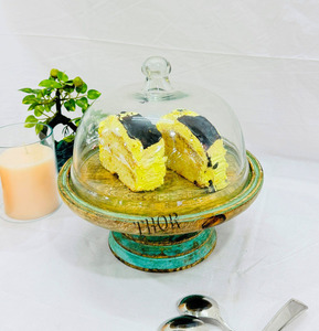 Dôme en verre transparent avec plateau de Base en bois poignée Cloche cloche pot gâteau vitrine pièce maîtresse de table pour Dessert fromage pâtisseries - Product Image 6