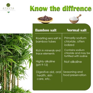 Ayuvya เกลือไม้ไผ่คริสตัลคั่วระดับพรีเมี่ยม9x 100% ธรรมชาติทดสอบจากแล็บสารสกัดจากสมุนไพรสีม่วง jukyeom เกลือ240GM สามารถป่า - Product Image 5