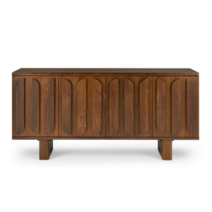 Aparador Moderno de Madera Maciza con Puertas Decorativas con Textura para Muebles de Almacenamiento de Sala de Estar - Product Image 1