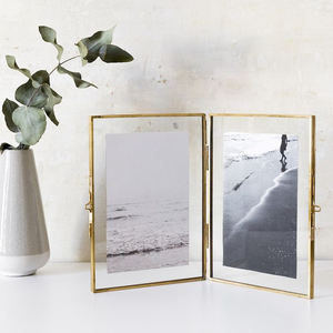 Marco DE FOTOS dorado Estilo nórdico moderno diseño exclusivo con marco de latón retro y vidrio para decoración del hogar o joyeros - Product Image 3