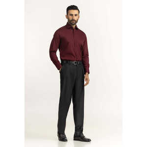 Pantalones de Traje Color Carbón de Corte Regular FP-NFL25-014, Elegantes Pantalones de Vestir para Hombre con Tela de Lana Peinada y Material 75% Poliéster 25% Rayón - Product Image 1