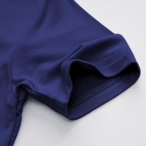 Conjunto de camiseta y pantalones cortos azul marino, conjunto informal clásico de verano, diseño personalizado - Product Image 5