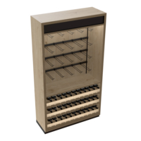 Étagère à vin en bois de luxe moderne avec éclairage LED, vitrine pour bouteilles d'alcool de supermarché, étagères de rangement