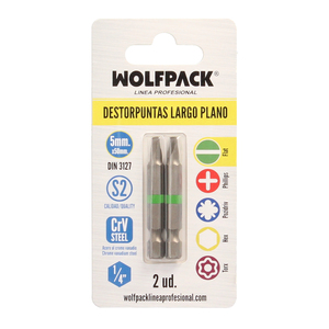 Destorpuntas Largo Plano 5 mm. (2 Pezzi) Acciaio S2 al Cromo Vanadio - Product Image 3