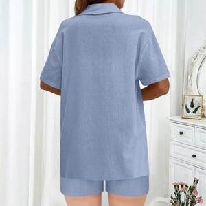 ชุดเล่นโยคะผู้หญิง2ชิ้นแบบแห้งเร็วเลกกิ้งฟิตเนสเซ็กซี่บราแขนสั้นชุดกีฬา - Product Image 4