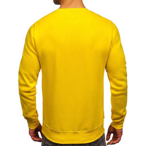 Vente en gros de sweat uni en coton pour hommes avec poignets côtelés pull à col rond en tissu doux et lourd pour un usage quotidien - Product Image 3