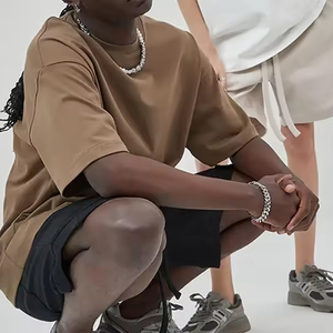 2025 camisetas personalizadas con hombros caídos para hombre, ropa de calle de algodón 100% de alta calidad, diseño de camiseta de gran tamaño Boxy Fit - Product Image 3