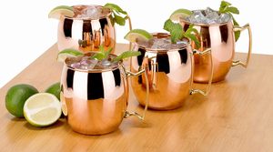 Hot Sale Copper Moscow Mule <b>Mugs</b> Hammered Cups Stainless Steel <b>Heat</b> Insulation Copper Plating Gold With Handles <b>Mug</b> Copper - Product Image 3