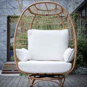 Design de mode Mobilier d'extérieur moderne pour la maison Balcon nordique de luxe Jardin Patio Jardin Rotin Oeuf Patio Chaise avec support à 4 pieds - Product Image 4