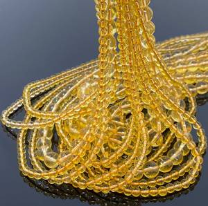 Yellow <b>Citrine</b> Gemstone Beads Necklace <b>Citrine</b> Faceted Balls Beads Jewelry Supplies Jewelry Making Wholesale Beads Factory Price - Product Image 1