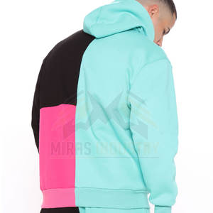 Sudadera con capucha de invierno personalizable para hombre, forro polar grueso estampado, tela francesa sólida, bolsillo, Puff, ajuste holgado suave, Color sólido - Product Image 2