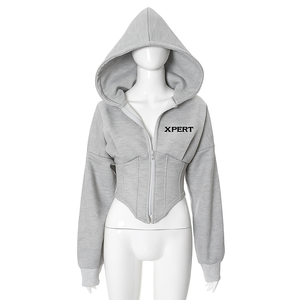 Nouveau Pull à Capuche Court pour Femme, 100% Coton, 400gsm/360/320, avec Badge ODM sur le Devant, Vêtement Tendance - Product Image 3