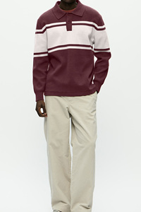 Pull à manches longues surdimensionné classique et intelligent pour hommes avec rayures blanches 100% coton doux avec logo personnalisé - Product Image 3