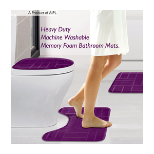 Nouveau ensemble de tapis de salle de bain de luxe tapis de bain à eau super absorbant tapis antidérapant Rectangle ensemble tapis de bain d'Inde - Product Image 4