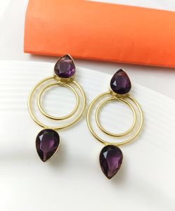 Pendientes de aro de latón modernos hechos a mano diseño de hoja de gota larga estilo tradicional para mujeres niñas para compromiso precios al por mayor - Product Image 2