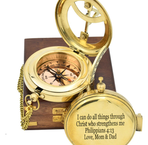 Boussole gravée personnalisée de haute qualité, cadeaux pour mari, cadeaux pour couples, cadeaux de Noël, article magnifique - Product Image 1