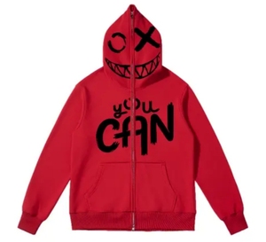 Sudadera con Capucha y Cierre de Cremallera, Personalizable con Logotipo, de Algodón y Felpa, Estilo Urbano, Gruesa, Holgada, Corte Cuadrado, para Hombre - Product Image 6