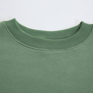 Wholesale Long Sleeve Crewneck Crop Top Casual Solid Loose Fit Workout Cropped Pullover Sweatshirt for <b>Women</b> - Product Image 2