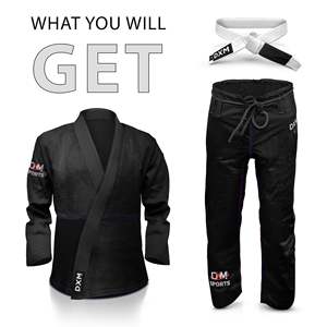 Kimono de Jiu-Jitsu brésilien pour enfants, blanc, 280 g/m², tissage perlé, coton pré-rétréci, débutant, logo personnalisé, uniforme d'arts martiaux - Product Image 4