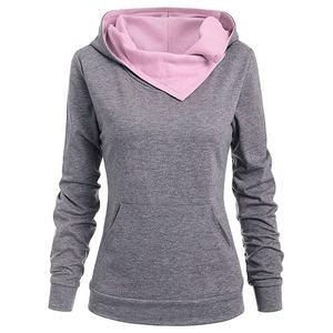 Women's High Quality Cotton Fleece <b>Zipper</b> Over-Sized Hoodie Customizable Long Sleeve Solid Plain Colors Plus Size Winter - Product Image 3