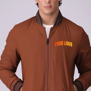 Veste d'université pour hommes personnalisable en gros avec fermeture à glissière et col montant veste de parachute d'hiver personnalisée - Product Image 3