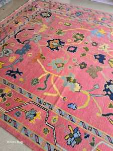 พรมแบบชาวเตอร์คิชชั้นสูงทำด้วยมือพรมเปอร์เซียพรมสีชมพูสำหรับห้องนั่งเล่นชุดพรมผ้าฝ้ายขนาด9x12สำหรับออกกำลังกาย - Product Image 6