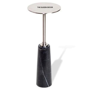 Table d'appoint de style moderne contemporain en aluminium, forme ronde, finition or et noir, décoration d'intérieur, salon - Product Image 4