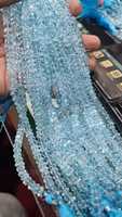 Perles de pierre Rondelle à facettes en topaze bleue en vrac de haute qualité pour la fabrication de bijoux