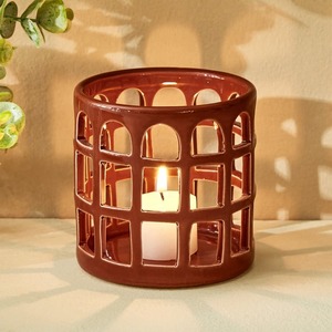 Uniquely Designed Metal Lanterns Glass <b>Candle</b> Holders & Jars for <b>Dinner</b> Room Wood Candleholders with Stylish Features - Product Image 1