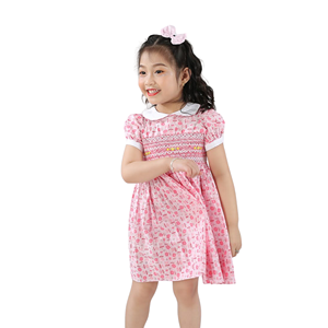 Vestido fruncido de alta calidad para niñas ODM OEM diseño de príncipes de manga corta hecho en Vietnam al por mayor para el grupo de edad de los niños - Product Image 6