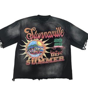 T-shirt Premium Personnalisé 100% Coton Épais Écologique Séchage Rapide pour Homme Coupe Ample Col Rond Imprimé Graphique Décontracté - Product Image 1